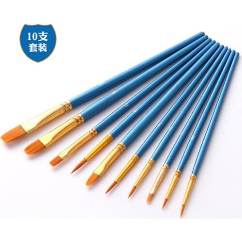 10 Pearl Blue Bar Watercolor Pen Set Nylon Hair Brush Oil Painting Pen Set Painting Supplies Art Supplies for Painting Brush Pen