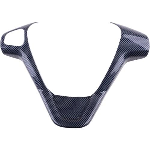 Steering Wheel Trim Cover Carbon Fiber Texture Car Fit For Ford Fiesta Mk7/7.5 2008 2009 2010 2011 2012 2013 2014 2015 2016 2017
