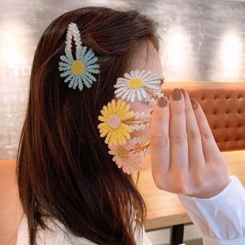 2020 Spring And Summer New Hairpin Small Chrysanthemum Rhinestones Under The Fresh Forest Girl Hair Accessories