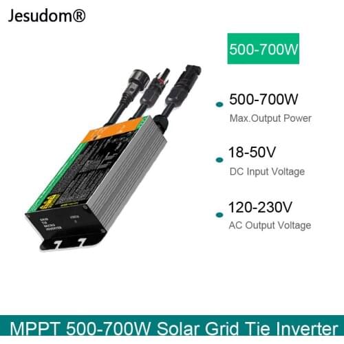 New!! 500W 600W 700W MPPT Solar On Grid Inverter DC18V-50V to AC110V-230V 50HZ/60HZ PV Grid Tie Inverter