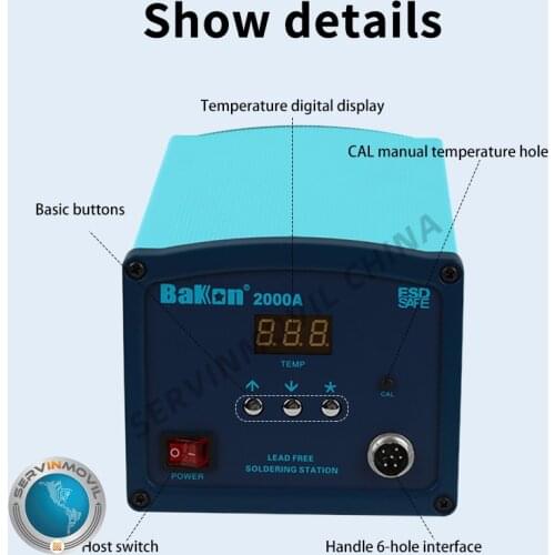 Bakon BK2000A High Frequency Electric Soldering Iron Rework Station Manufacturer Hot Air Soldering Station
