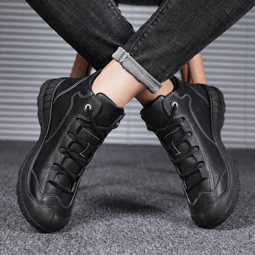 Zapatillas Casual Leather Mens Boots For Men Casual Shoes Mens Ankle Zapatos De Hombre Chelsea Dress Cuero Coturno