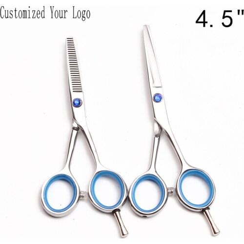 Professional Grooming Scissors 4.5" Stainless Engrave Logo Dog Shears Animal Straight Shears Thinning Shears Pet Scissors C1117