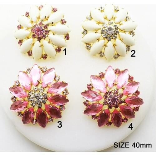 5pcs/lot 26MM Acrylicl Rhinestone Buttons for Craft Shank Snap Rhinestone Buttons for Clothes Decorative And Women Shirt Tie