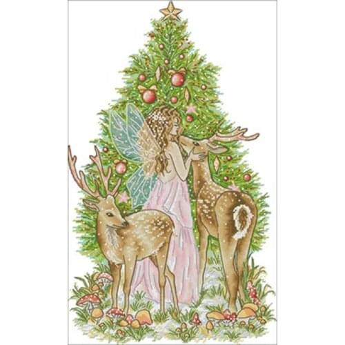 Christmas fairy patterns Counted Cross Stitch 11CT 14CT 18CT DIY Chinese Cross Stitch Kits Embroidery Needlework Sets home decor