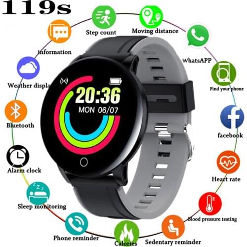 119S smart watch fashion fitness information reminder heart rate monitoring Mens and womens smart bracelets for Android IOS