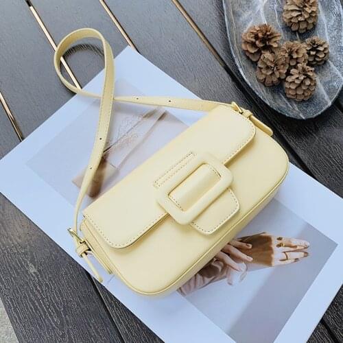 Womens Simple Belt Buckle Designers Pu Leather Small Crossbody Bags Luxury Tends Lady Shoulder Purses and Handbags Female