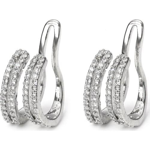 Bettyue 2020 New Fashion Earring Clip For Women White Color AAA Zirconia Curve Appearance Charming Jewelry Punk Style In Party