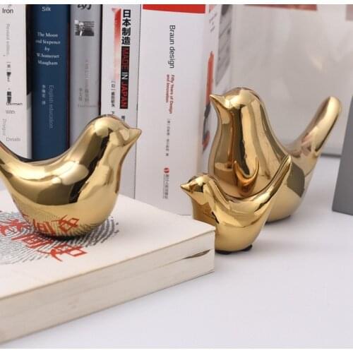 Nordic Gold Ceramic Creative Bird Ornaments Home Decoration Desktop Room Office Living Room Wine Cabinet Home Decor Accessories