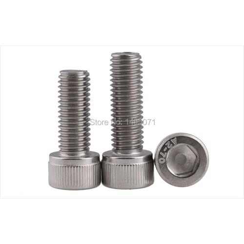 2pcs/Lot Metric M10 DIN912 304 Stainless Steel A2 Hex Socket Head Cap Screw Bolts