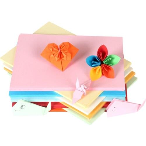 200pieces Colorful Printing Paper 70gsm Children DIY Handmade Origami Craft Paper Thick Paperboard Cardboard