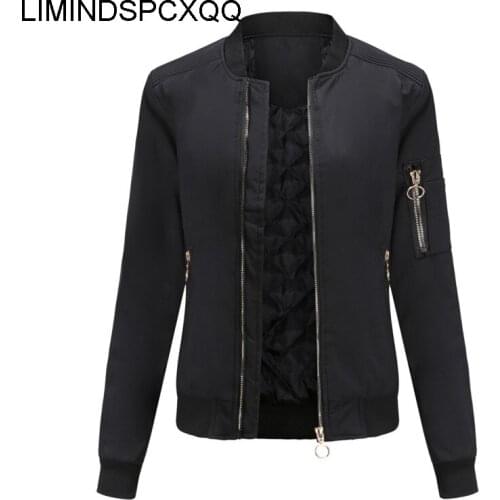 2021 Winter Basic Coats Womens Thick Bomber Motorcycle Jackets Long Sleeve Casual Stand Collar Slim Fit Coats Cotton Outerwear