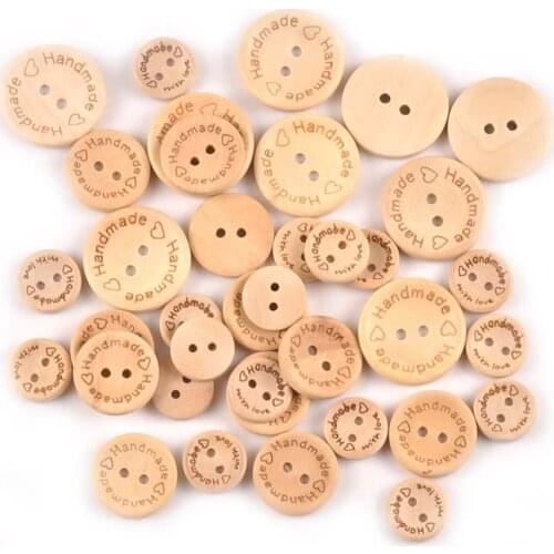 30pcs/lot 15-25mm Natural Letter Wooden Buttons For Handmade Clothing Sewing Apparel Accessories Scrapbooking Craft DIY M1900