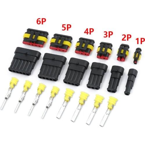 5Pcs Waterproof 1/2/3/4/5/6 Pin Way Seal Quad Bike 12A IP68 Electrical Automotive Wire Connector Plug Terminals Truck Car