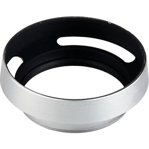 52mm Aluminium Silver Lens Oblique Cover Internal thread Hood For Leica Slr