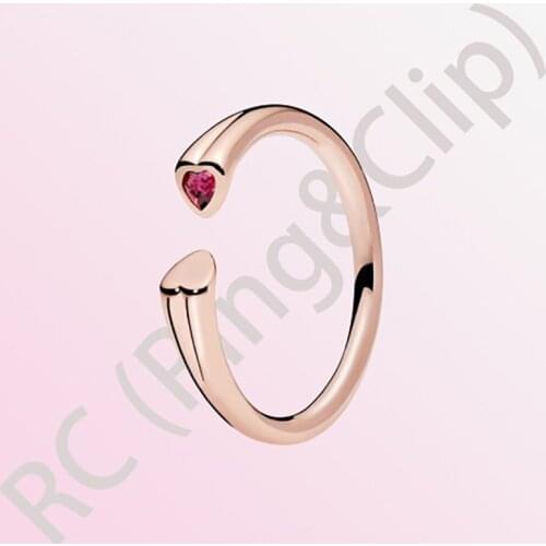 Authentic 100% 925 Sterling Silver Women Rings Polished & Sparkling Hearts Open Ring Engagement Rings Women Anniversary Jewelry