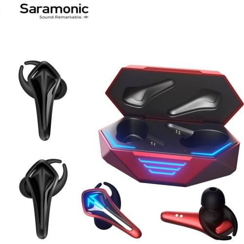 Saramonic SR-BH60 True Wireless Gaming Earbuds Waterproof GamesMonic Low-Latency Mode DSP for Game, Music Phonegame Players