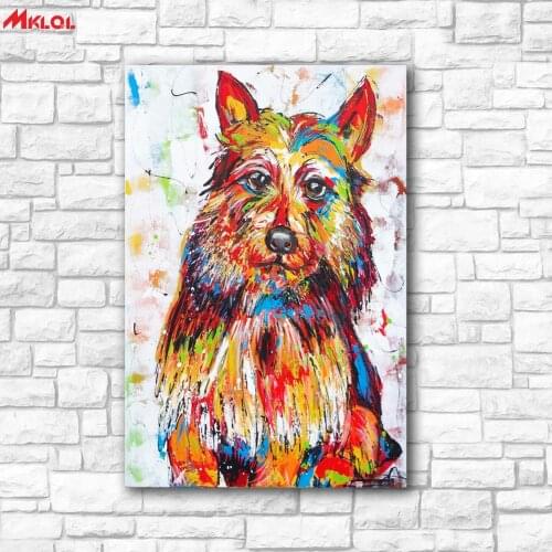 Large Wall Art, Dog,Restaurant study Bedroom Decor Wall oil Painting Print Nice wall picture for living room no frame colour