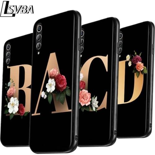 Custom Letter Monogram Anti-fall Phone Case for Samsung Galaxy A90 A80 A70S A60 A50S A40 A20E A20 A10S Soft Black Cover
