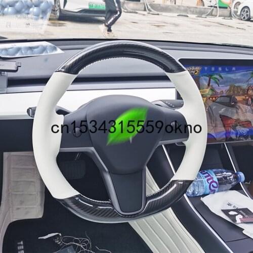 DIY Sewing Customized Steering Wheel Cover For Tesla Model S Model X Model Y Model 3 Interior Accessories