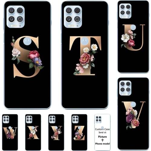 Flower 26 English Case For MOTO Edge S 5G 6.7" Edge+ Edge Plus XT2063-3 Name Letter Custom Soft Silicone Cover