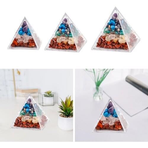 Decorative Crystal Stone Pyramid Home Yoga Studio Meditation Positive Energy Generator Quartz Desktop Decor Feng Shui Ornament