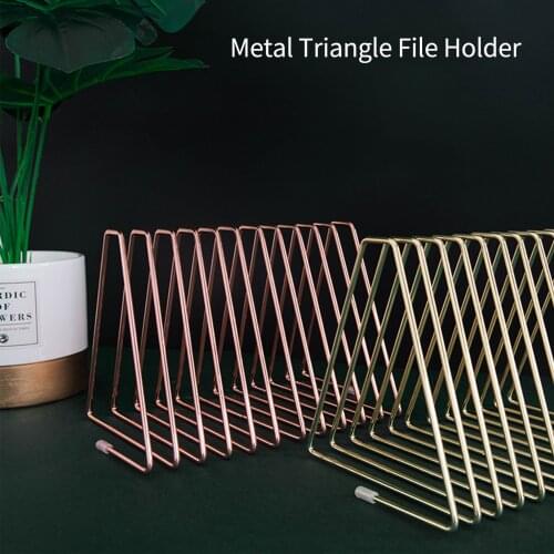 Magazine File Holder Metal Triangle File Holder Book Organizer Storage Containers 11 Sections Office Desktop Decro Accessories