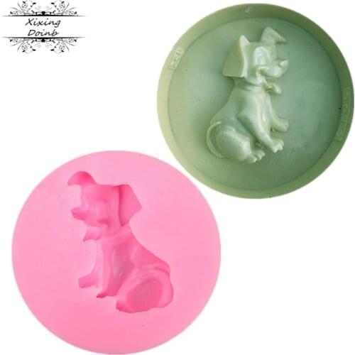 DIY Dog Shaped soap silicone cake decorative mold animal fudge tool cup cake chocolate polymer clay resin mold