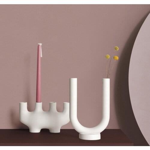 Ceramic Candle Holders for Birthday Decoration Decorative Handmade Nordic Candle Holder Nordic Ornament Candlestick Holder