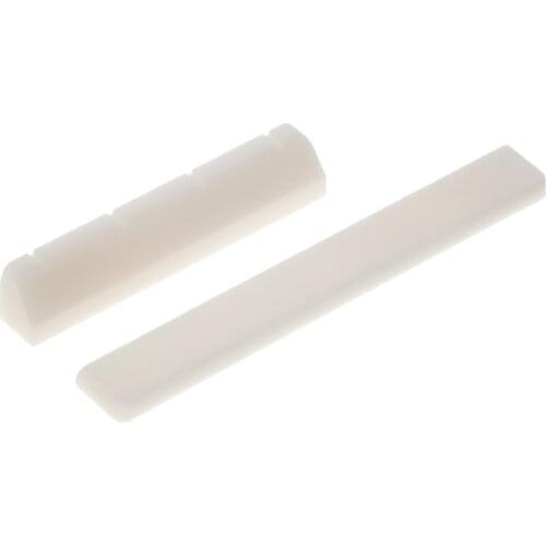 Buffalo Bone Bridge Saddle Nut Slotted for Ukulele Uke Guitar Parts
