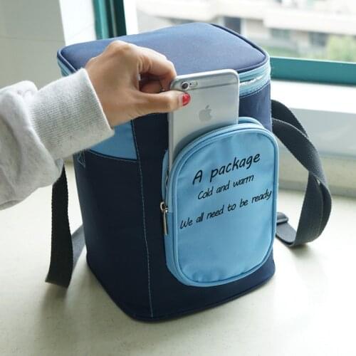 Round Lunch Box Cooler Bag Korean Style Waterproof Thickened Aluminum Foil Food Thermos Bag