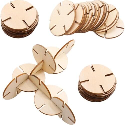 50pcs DIY Round Puzzle model chip Children Handmade Scrapbooking Birthday Party Supplies Wedding Decoration Hand-made Graffiti