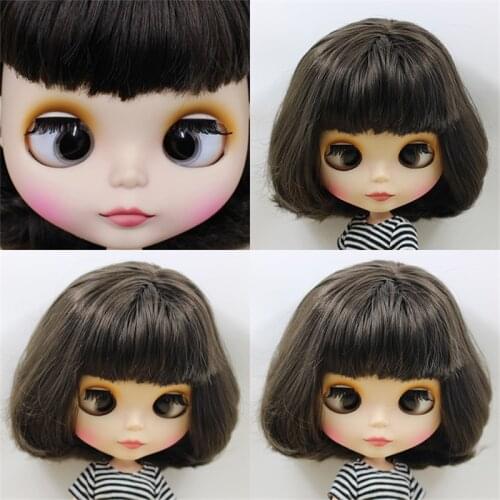 ICY DBS Blyth doll 1/6 bjd toy short black hair with crosseye crosseyes matte face BL950 30cm naked doll