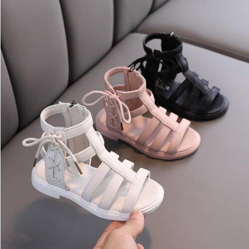 Summer fashion Roman children sandals High-top kids girls gladiator sandals toddler princess sandals high quality baby booties