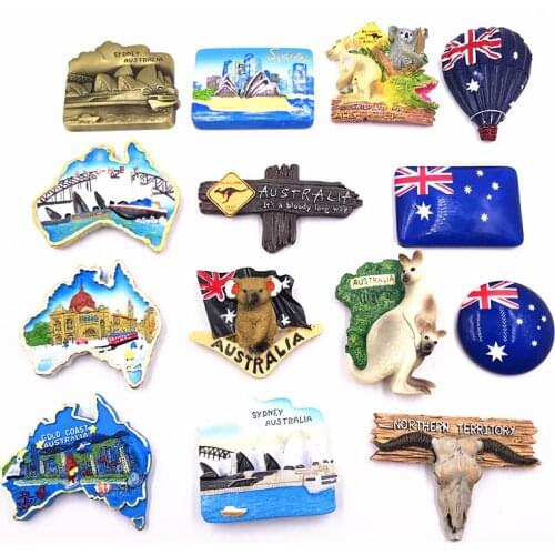 Fridge Magnet Souvenir Sydney Opera House Gold Coast Melbourne Australia Map Flag Koala Kangaroo City Travel Magnetic Decor Gift
