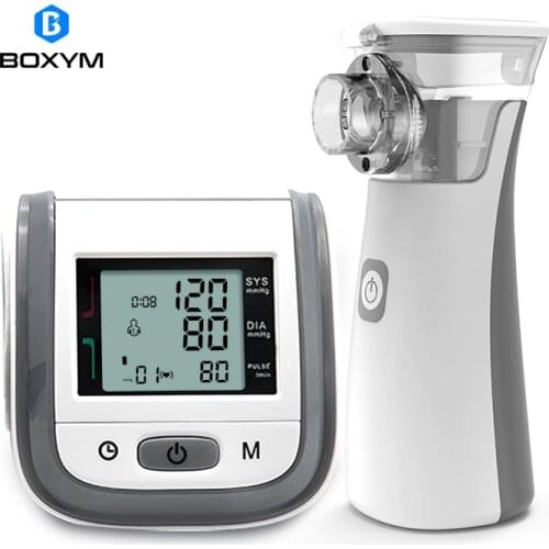 BOXYM Medical Handheld Asthma Inhaler Nebulizer & LCD Wrist Blood Pressure Family Health Care Travel Packages