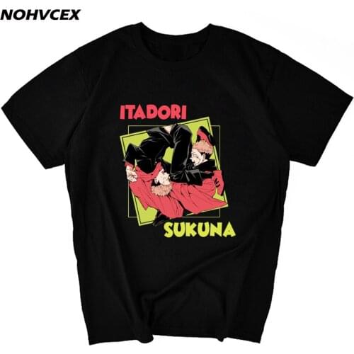 Jujutsu Kaisen Men Short-Sleeve Anime Manga T-Shirt Ryomen Sukuna Cotton Tee Top Gift