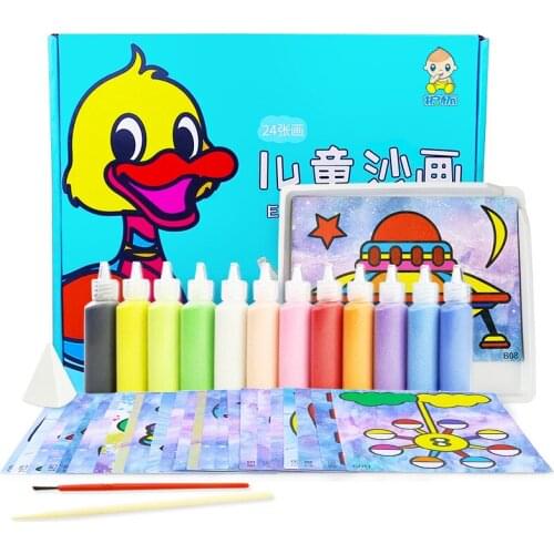 Childrens Sand Painting Set DIY Colorful Art Boys And Girls Toys Kindergarten Puzzle Handmade Sand Painting Birthday Gifts