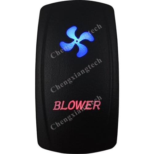 Blower Rocker Switch 5 Pins SPST On/Off Blue & Red Led 20A/12V 10A/24V Toggle Switch for Cars,Trucks, RVs, Boats