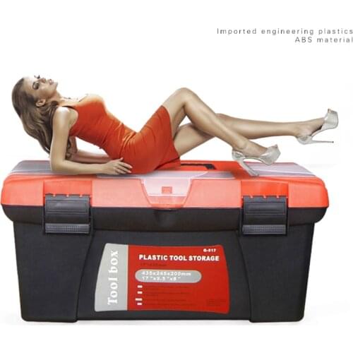 10/14/15/16 inch plastic tool box with handle, tray, storage and organizers for home maintenance electrician