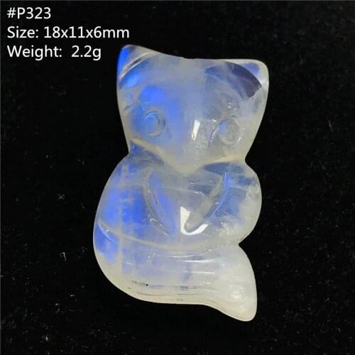 Top Natural Blue Light Moonstone Pendant For Women Man Fox Carved Crystal Beads Love Luck Healing Fashion Stone Jewelry AAAAA
