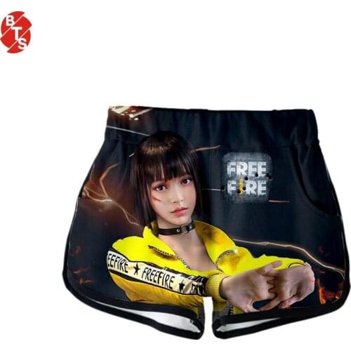 Popular Game Free Fire 2018 3D Print Shorts for Women Trendy Cool Shorts Free Fire Casual Girls Sexy Shorts Suitable for Summer