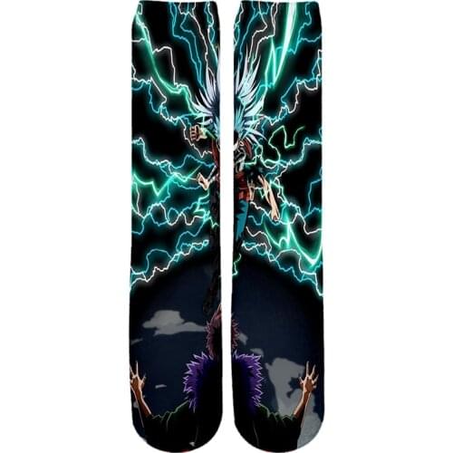 Tessffel Drop Shipping Japan Anime Cartoon My Hero Academia 3DPrint Men/Women Harajuku Cotton Funny HipHop Long Ankle Socks A1