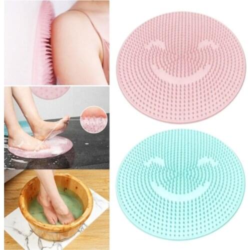 Lazy Silicone Bath Massage Cushion Shower Exfoliating Foot Scrubber Brush Strong Suction Cup Anti-Slip Bathroom Floor SPA Salon