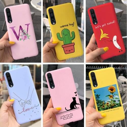 For Samsung Galaxy A70 A70S 2019 Silicone Case Soft Cartoon Letters Phone Cover For Galaxy A 70 A705F A 70S A707F 6.7" Slim Capa