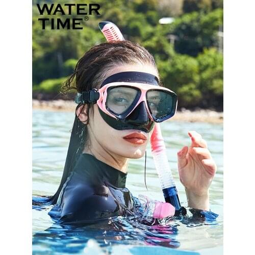 RTAAN snorkeling anti choking full dry breathing tube set swimming goggles adult myopia Underwater mask