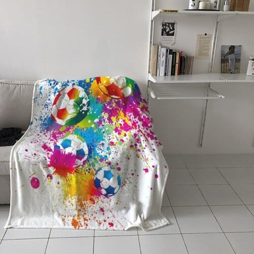 Bedroom Warm Blankets Football Colorful Art Sofa Throw Blankets Childrens Baby Soft Blankets Airplane Portable Blanket
