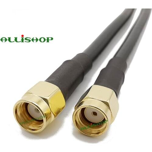 ALLiSHOP RP SMA Plug to RP SMA Plug low loss LMR200 wire extension cable assembly RP SMA Male to RP SMA Male connector 1/2/5/8M