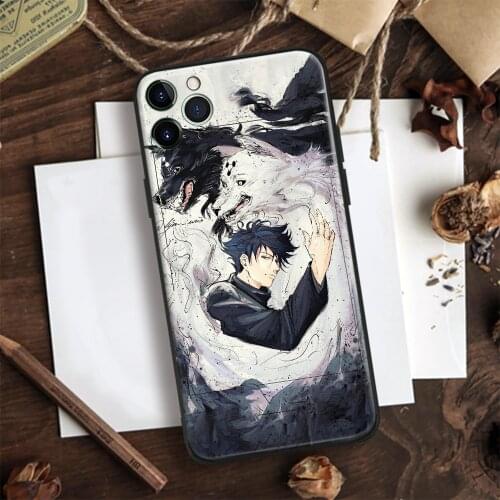 Megumi Fushiguro Divine Dog Totality Anime Glass Phone Case Cover Shell For IPhone SE 6 6s 7 8 Plus X XR XS 11 12 Mini Pro Max