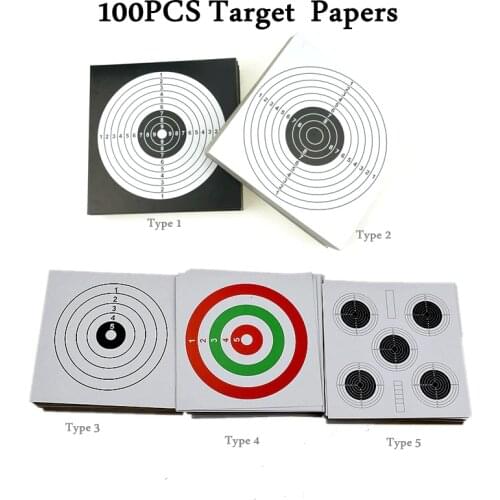 100PCS/Set Tactical Target Paper Hunting Pistol Target Paper Shooting Practice Accessories for Gun/Rifle/Pistol/Airsoft/BB Gun